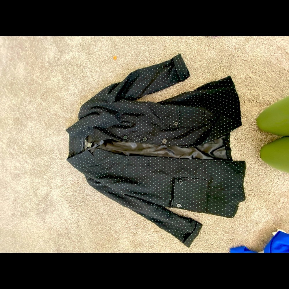 Dialogue blazer black and white polka dots